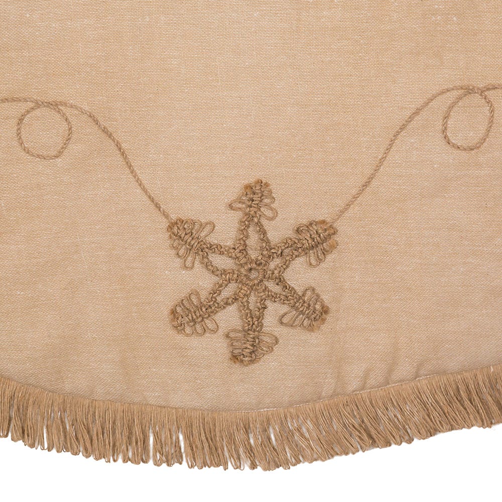 Kurt Adler 54-Inch Jute with Macrame Snowflake Tree Skirt
